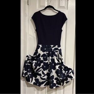 Navy White Floral Dress